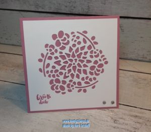 Karte in Zarter Pflaume aus den Thinlits Fensterschachtel