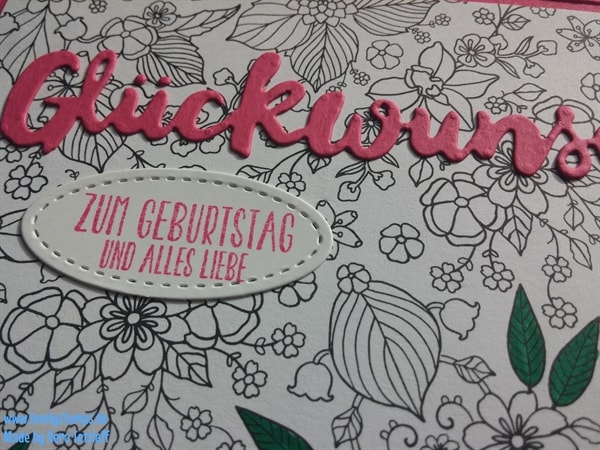 Geburtstagskarte mit Sale-a-bration Designerpapier in Wassermelone