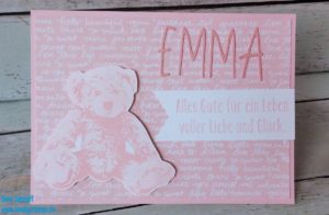 Karte zur Geburt mit Teddybär