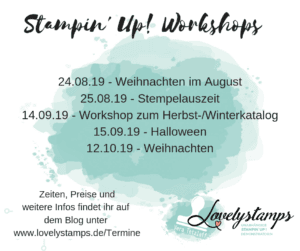 Workshop Termine 2. Halbjahr 2019