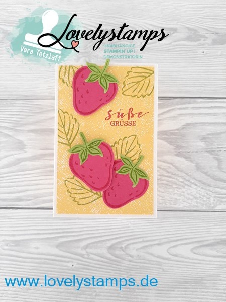 Stampin up leckereien Schachtel erbeeren Farbe Osterglocke