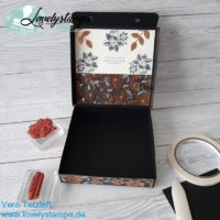 elegante Box in Schwarz mit Kupfer Designerpapier