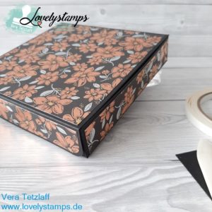 elegante Box in Schwarz mit Kupfer Designerpapier