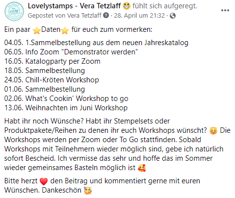 Termine für Mai und Juni