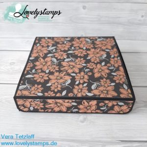 elegante Box in Schwarz mit Kupfer Designerpapier