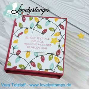 Box mit Designerpapier Lichterketten