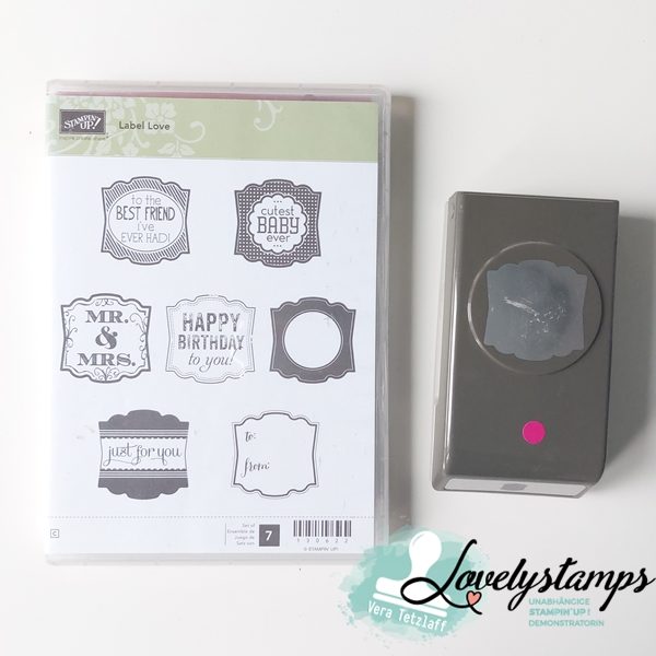 Stampin' Up! Stempelset Label Love & Stanze - gebraucht - 30 Euro