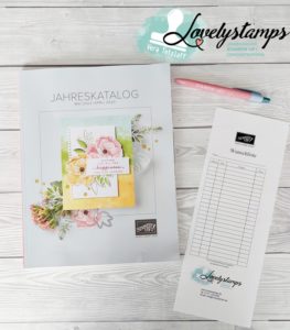 Stampin Up Katalog mit Wunschliste und Kugelschreiber