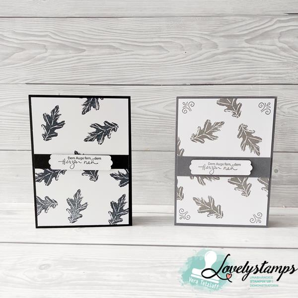 Trauerkarten mit Blättermotiv