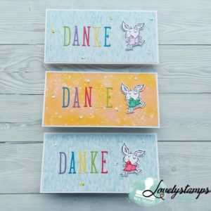 Karte mit Hasen und Danke