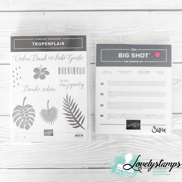 Stampin' Up! Stempelset Tropenflair und passende Stanzen "Palmengarten" - gebraucht - zusammen 40 Euro