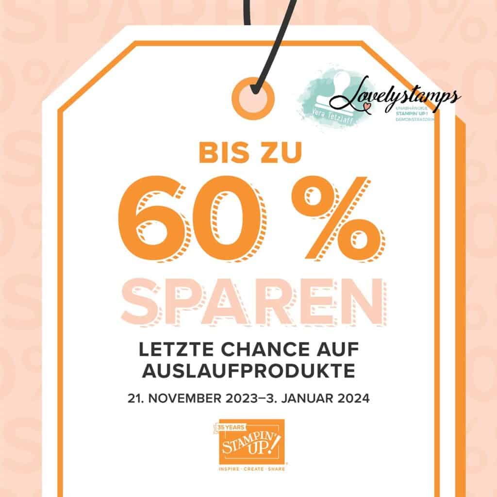 Werbebild vbis zu 60% Sparen auf Stampin' Up! Produkte