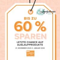 Werbebild vbis zu 60% Sparen auf Stampin' Up! Produkte