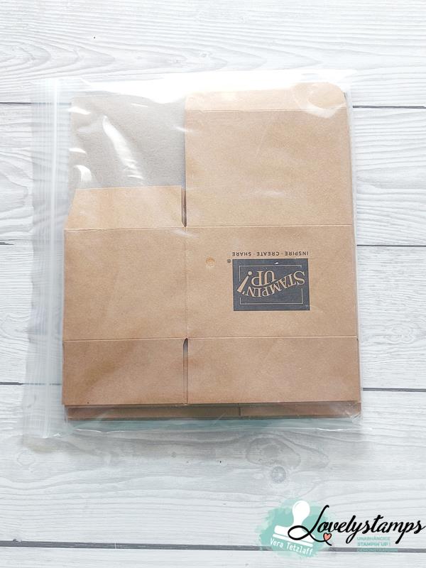 Stampin' Up! braune Mini Versandkartons mit Logo